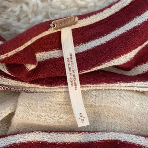 Free People Red Stripped High Lo Top - Picture 7 of 7